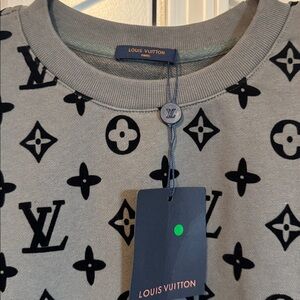Louis Vuitton Gray and Black Monogram Crewneck Sweatshirt